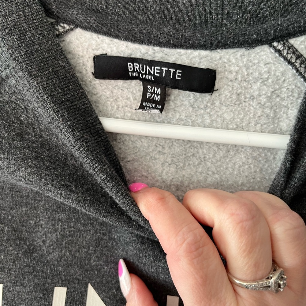Brunette The Label Charcoal Crewneck Sweater - Picture 2 of 2